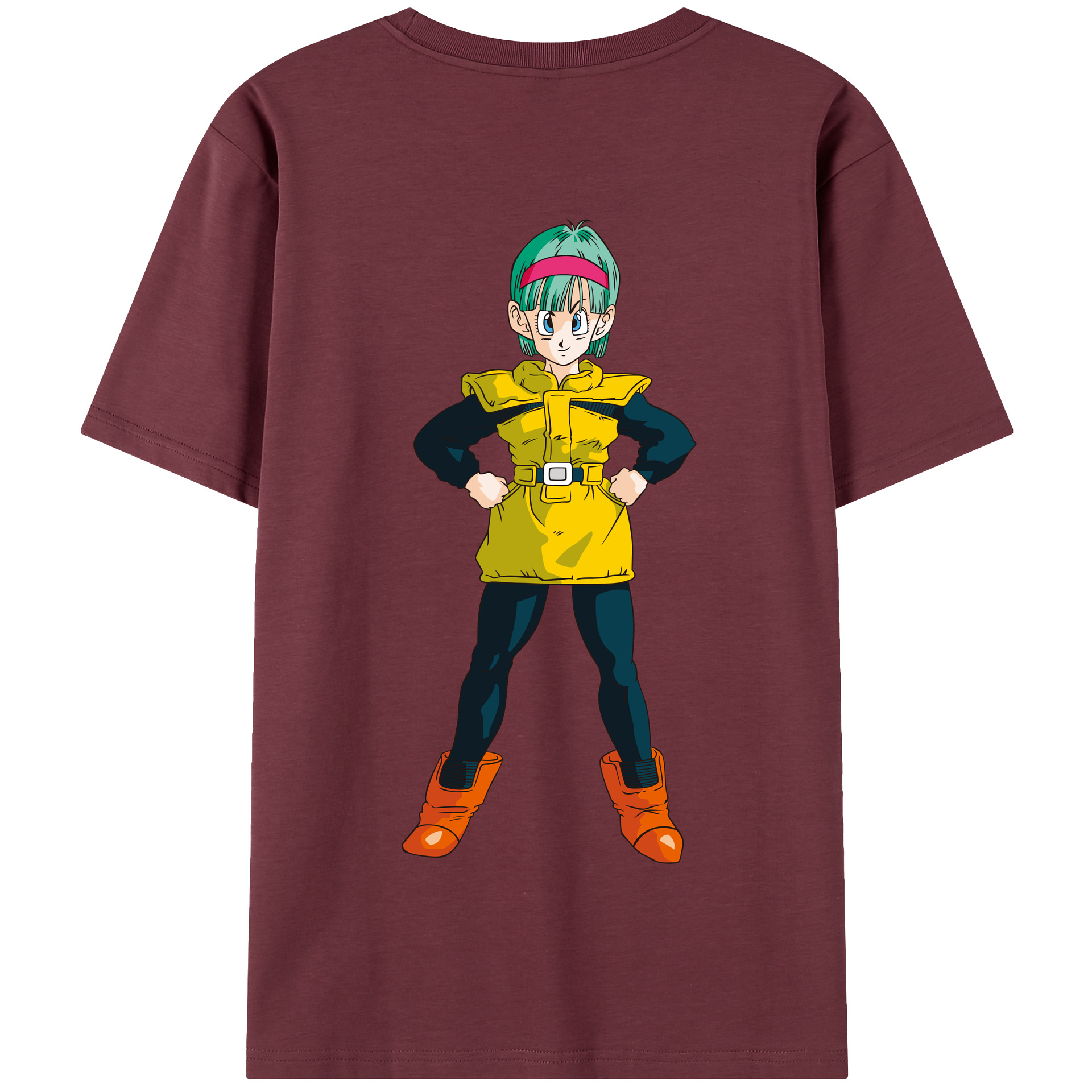 （画像用） ドラゴンボール ブルマ DRAGON BALL Bulma 綿100％半袖Tシャツ（背面プリント）